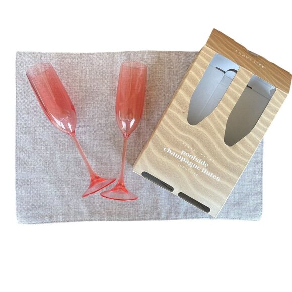 Sunnylife Desert Palms Poolside Champagne Flutes 2-Pack - Picture 1 of 7